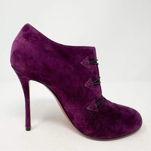 Christian Louboutin Bootoni Mj Crystal Suede Ankle Boots Size 38 - Picture 8 of 11